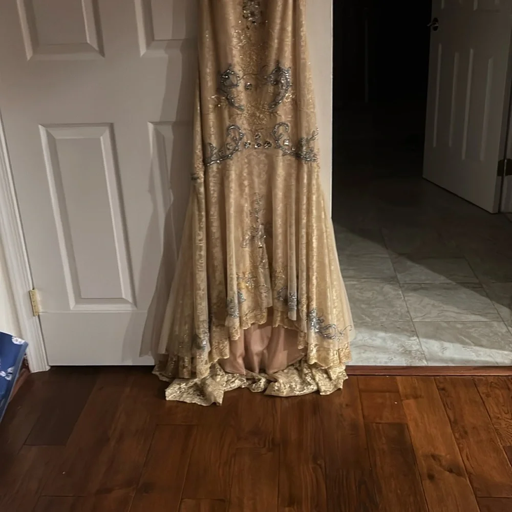 Sue Wong Elegant Cream Gown - Picture 8 of 9